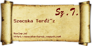 Szecska Teréz névjegykártya